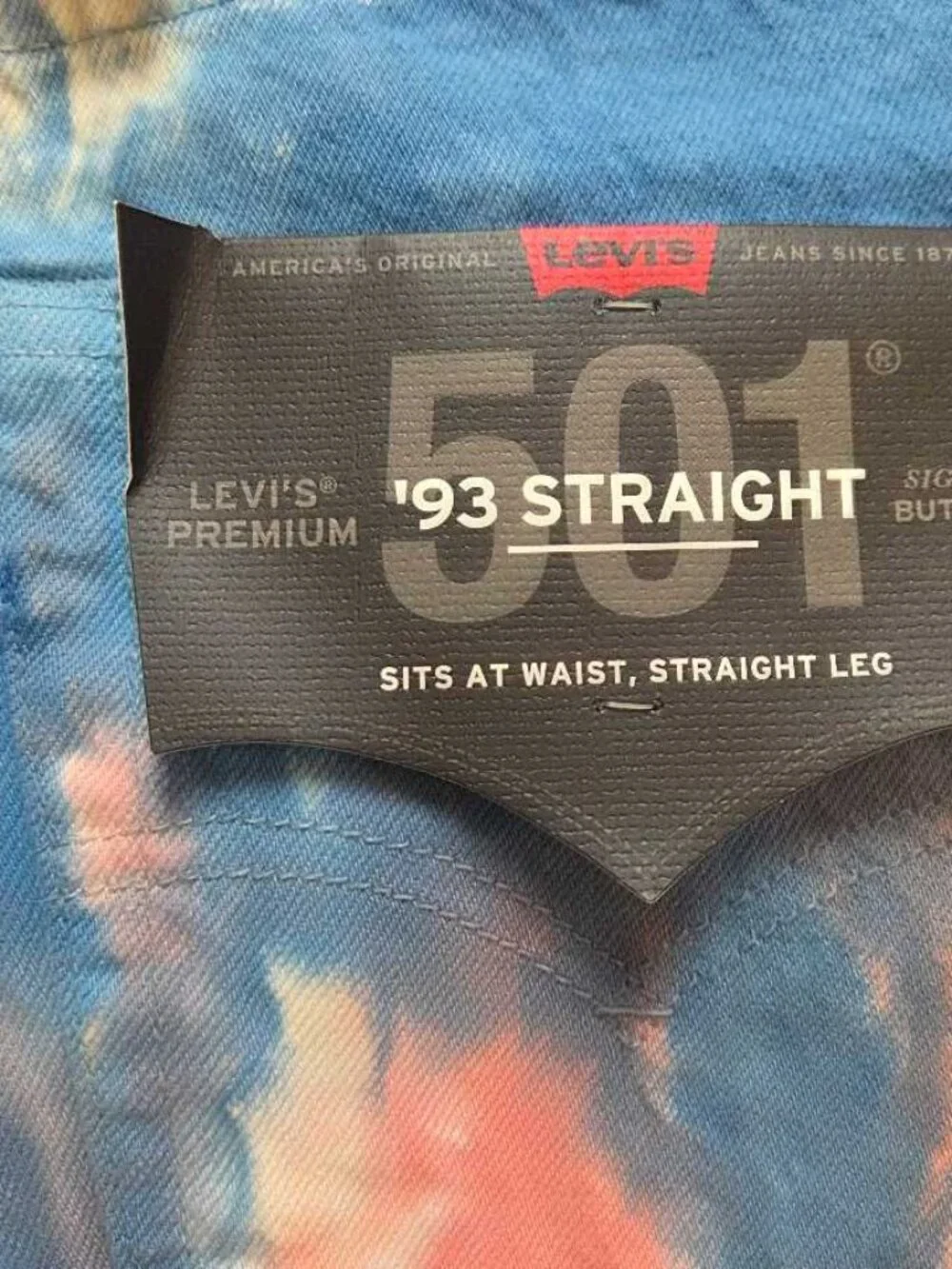 New 30x30 Levi's Tie Dye 501 '93 Straight fit jeans in Haight Surfer denim